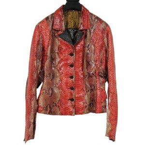 Voyage Invest Into The Original Vintage Y2k Jacket Medium Red Python Snake Skin